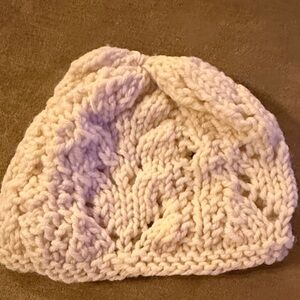 Chunky Knit Beanie - Cream Cable Knit Hat